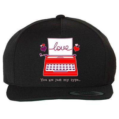 Funny Cute Valentines Day You Are Just My Type Typewriter Love Wool Snapback Cap