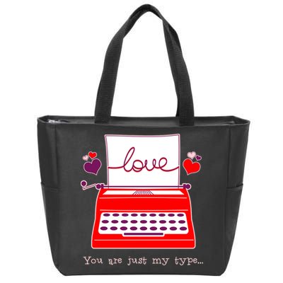 Funny Cute Valentines Day You Are Just My Type Typewriter Love Zip Tote Bag