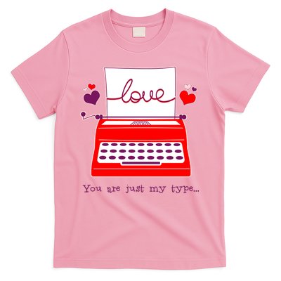 Funny Cute Valentines Day You Are Just My Type Typewriter Love T-Shirt