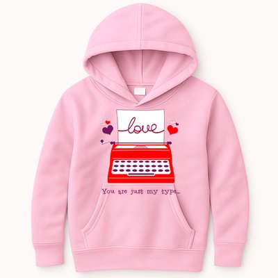 Funny Cute Valentines Day You Are Just My Type Typewriter Love Kids Hoodie