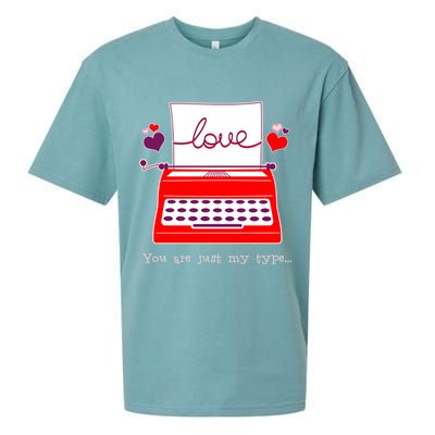 Funny Cute Valentines Day You Are Just My Type Typewriter Love Sueded Cloud Jersey T-Shirt