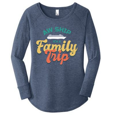 Funny Cruise Vacation Gift Aw Ship Its A Family Trip Great Gift Women's Perfect Tri Tunic Long Sleeve Shirt