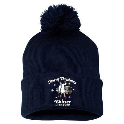 Funny Christmas Vacation Merry Christmas Shitters Full Christmas Pom Pom 12in Knit Beanie