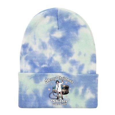 Funny Christmas Vacation Merry Christmas Shitters Full Christmas Tie Dye 12in Knit Beanie