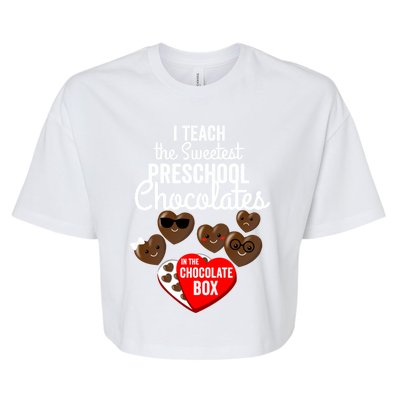 Funny Cute Valentines Day Gift Idea For Preschool Teachers Gift Bella+Canvas Jersey Crop Tee