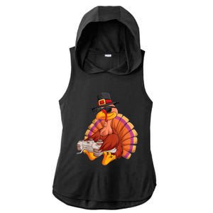 Funny Cute Video Game Thanksgiving Turkey Gamer Boys Ns Gaming Ladies PosiCharge Tri-Blend Wicking Draft Hoodie Tank