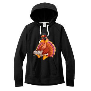 Funny Cute Video Game Thanksgiving Turkey Gamer Boys Ns Gaming Women's Fleece Hoodie