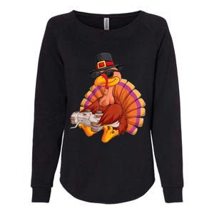 Funny Cute Video Game Thanksgiving Turkey Gamer Boys Ns Gaming Womens California Wash Sweatshirt