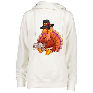 Funny Cute Video Game Thanksgiving Turkey Gamer Boys Ns Gaming Womens Funnel Neck Pullover Hood