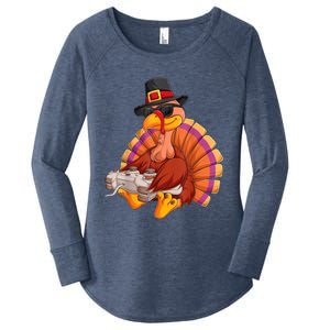 Funny Cute Video Game Thanksgiving Turkey Gamer Boys Ns Gaming Women's Perfect Tri Tunic Long Sleeve Shirt