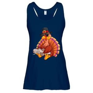 Funny Cute Video Game Thanksgiving Turkey Gamer Boys Ns Gaming Ladies Essential Flowy Tank