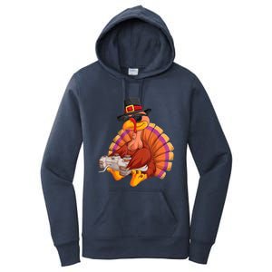 Funny Cute Video Game Thanksgiving Turkey Gamer Boys Ns Gaming Women's Pullover Hoodie