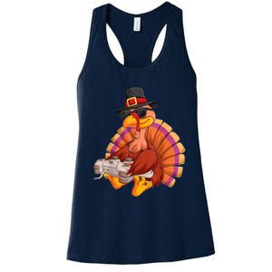 Funny Cute Video Game Thanksgiving Turkey Gamer Boys Ns Gaming Women's Racerback Tank