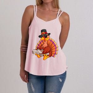 Funny Cute Video Game Thanksgiving Turkey Gamer Boys Ns Gaming Women's Strappy Tank