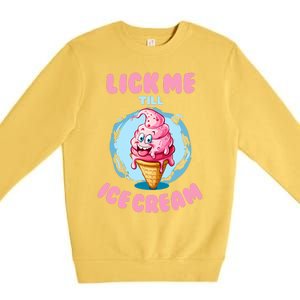 Funny Cartoon Valentines Day Cute Ice Cream Romantic Premium Crewneck Sweatshirt