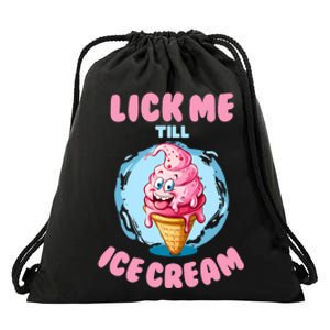 Funny Cartoon Valentines Day Cute Ice Cream Romantic Drawstring Bag