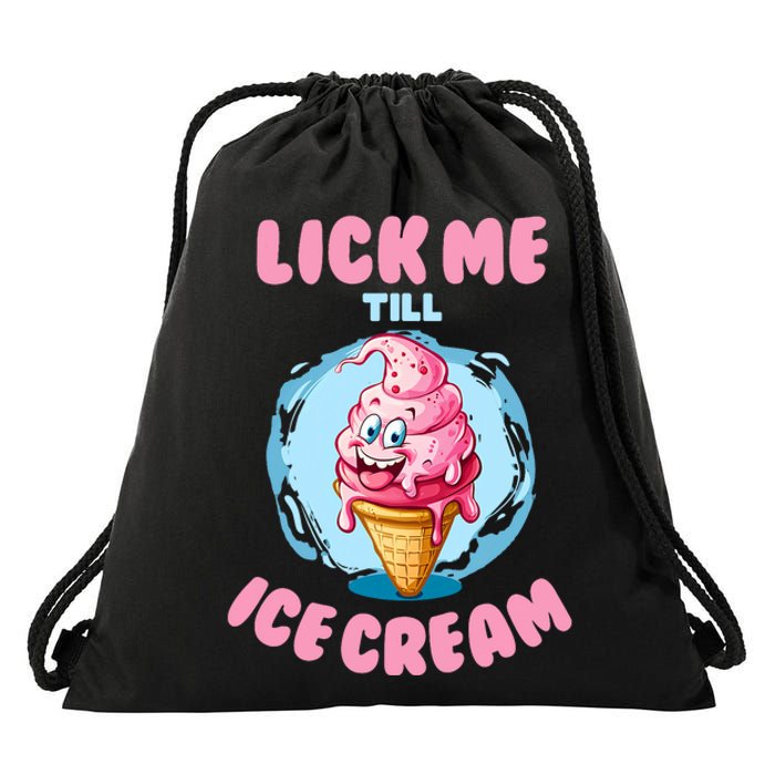 Funny Cartoon Valentines Day Cute Ice Cream Romantic Drawstring Bag