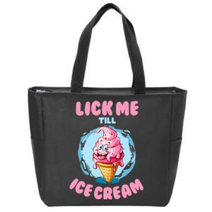 Funny Cartoon Valentines Day Cute Ice Cream Romantic Zip Tote Bag