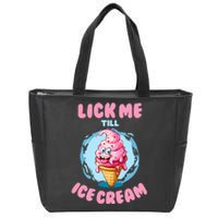 Funny Cartoon Valentines Day Cute Ice Cream Romantic Zip Tote Bag