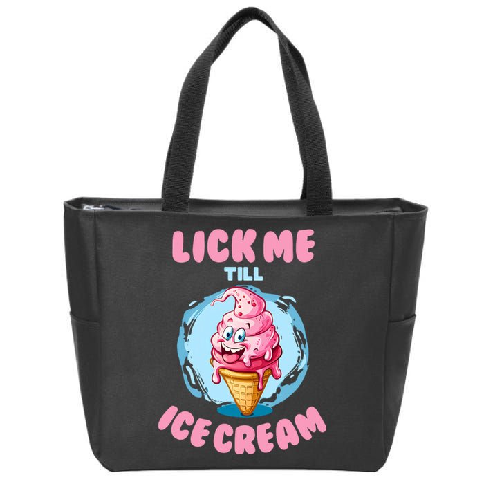 Funny Cartoon Valentines Day Cute Ice Cream Romantic Zip Tote Bag