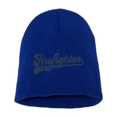 Firefighter Cute Vintage Graphic Cool Gift Short Acrylic Beanie