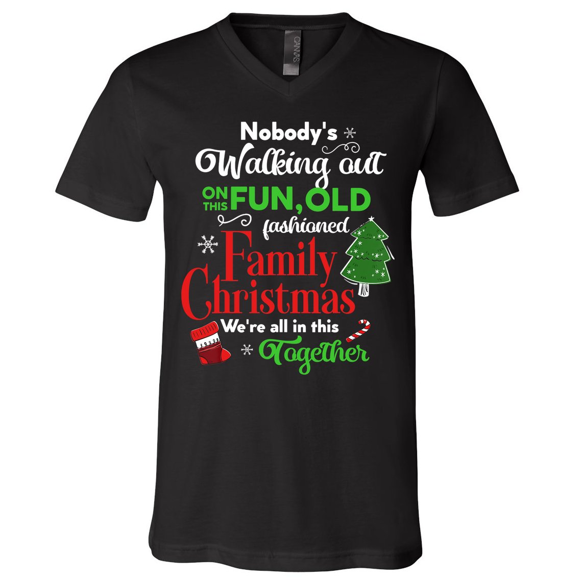 Family Christmas Vacation Pajamas Funny XMAS Ugly Christmas V-Neck T-Shirt