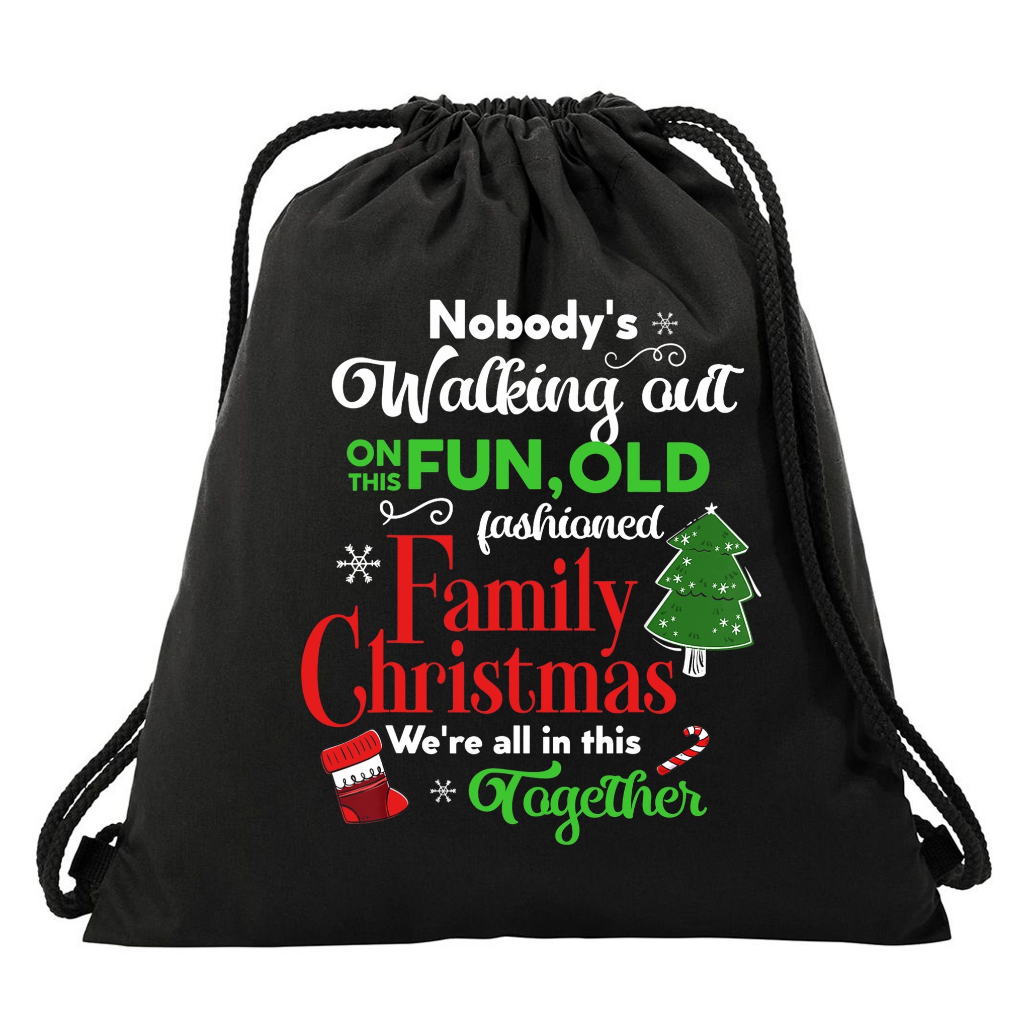 Family Christmas Vacation Pajamas Funny XMAS Ugly Christmas Drawstring Bag