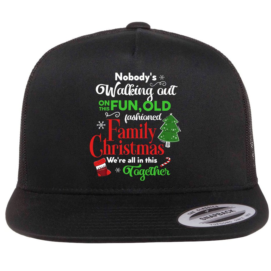 Family Christmas Vacation Pajamas Funny XMAS Ugly Christmas Flat Bill Trucker Hat