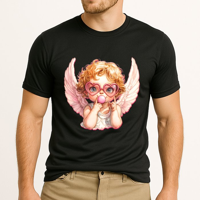 Funny Cute Valentines Day Cupid Bubble Gum Cooling Performance Crew T-Shirt