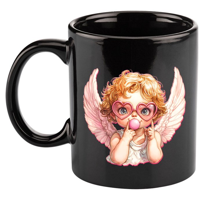 Funny Cute Valentines Day Cupid Bubble Gum 11oz C Handle Ceramic Mug