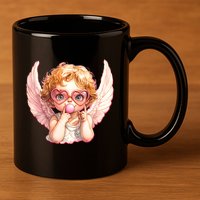 Funny Cute Valentines Day Cupid Bubble Gum 11oz C Handle Ceramic Mug