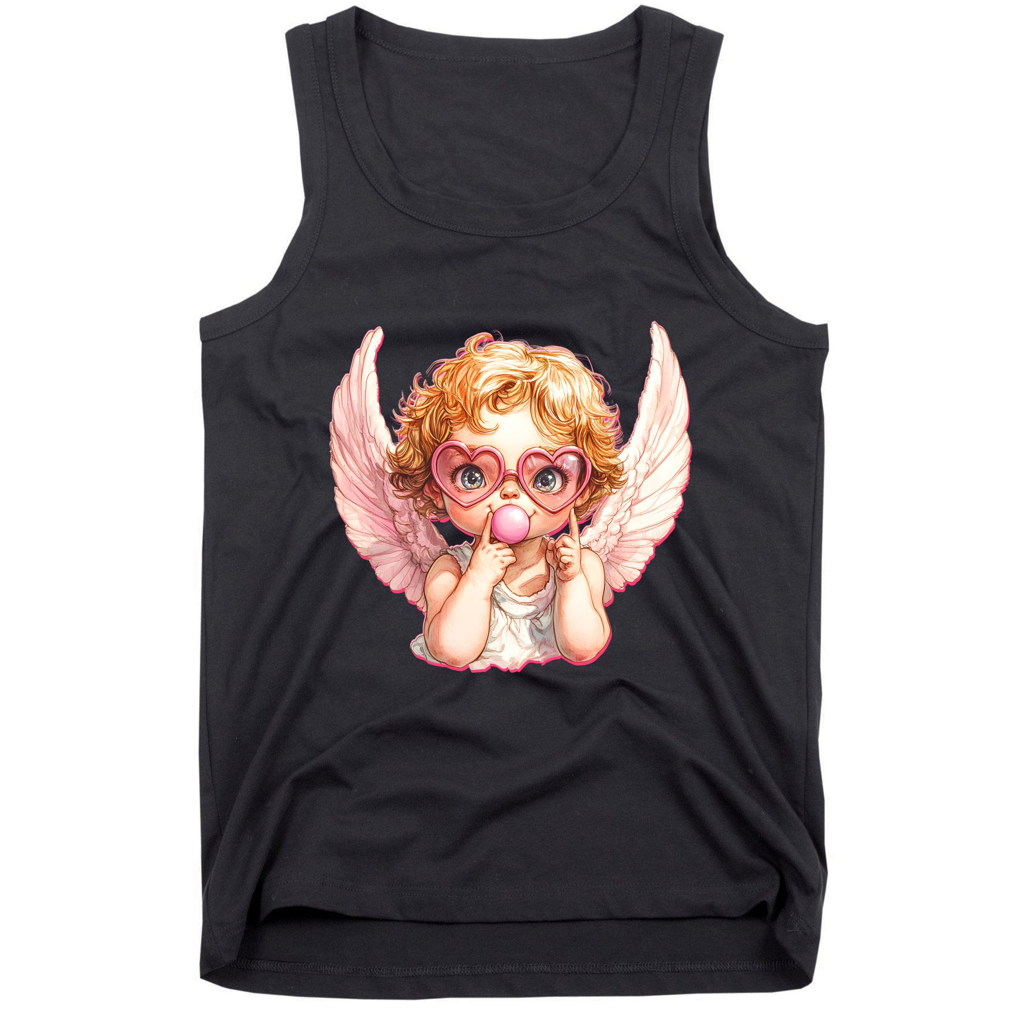Funny Cute Valentines Day Cupid Bubble Gum Tank Top
