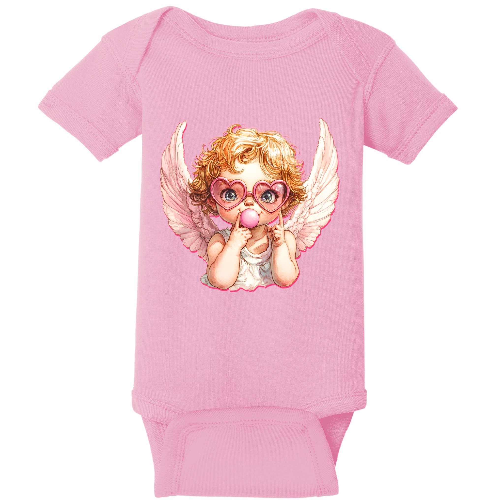 Funny Cute Valentines Day Cupid Bubble Gum Baby Bodysuit