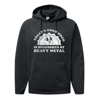 Funny Cute Vintage Retro Heavy Metal Or Heavy Metal Performance Fleece Hoodie