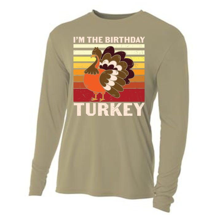 Funny Cute Vintage Thanksgiving I'm Birthday Turkey Cooling Performance Long Sleeve Crew