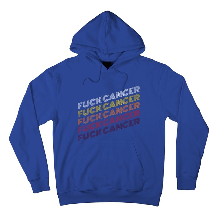 Fuck Cancer Vintage Retro Breast Cancer Awareness Gift Cool Gift Hoodie