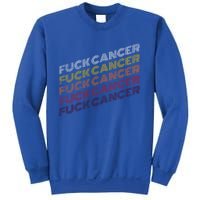 Fuck Cancer Vintage Retro Breast Cancer Awareness Gift Cool Gift Sweatshirt