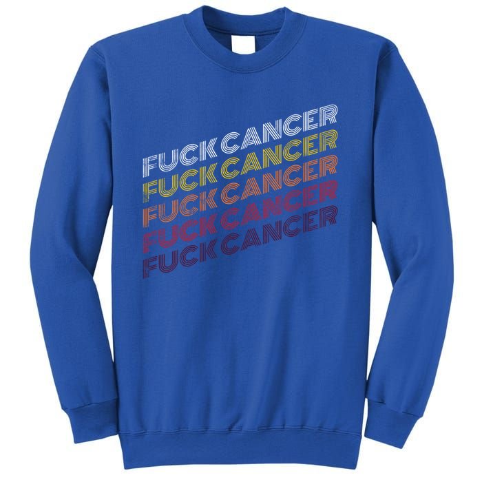 Fuck Cancer Vintage Retro Breast Cancer Awareness Gift Cool Gift Sweatshirt