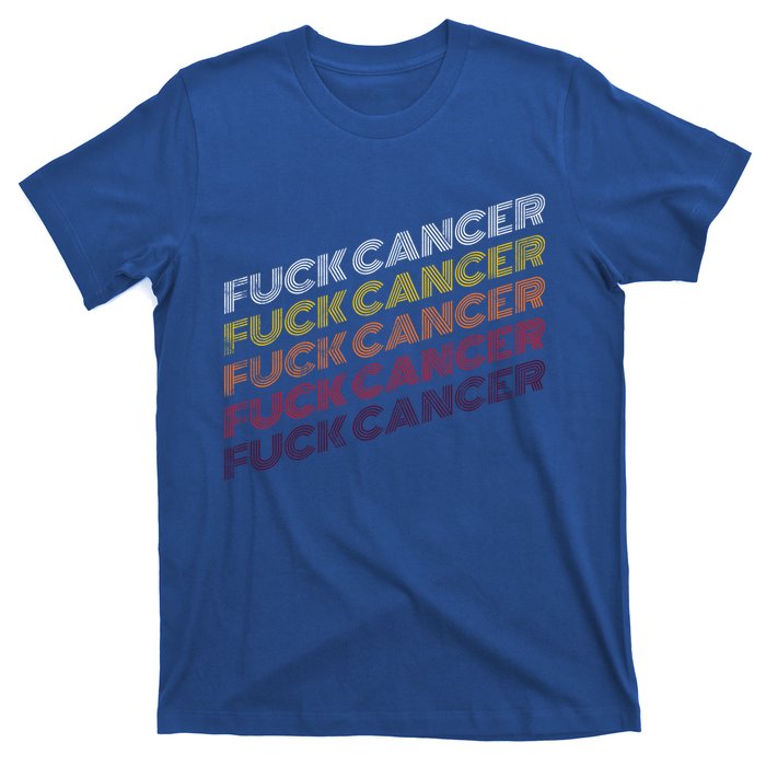 Fuck Cancer Vintage Retro Breast Cancer Awareness Gift Cool Gift T-Shirt