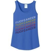 Fuck Cancer Vintage Retro Breast Cancer Awareness Gift Cool Gift Ladies Essential Tank