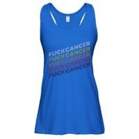 Fuck Cancer Vintage Retro Breast Cancer Awareness Gift Cool Gift Ladies Essential Flowy Tank