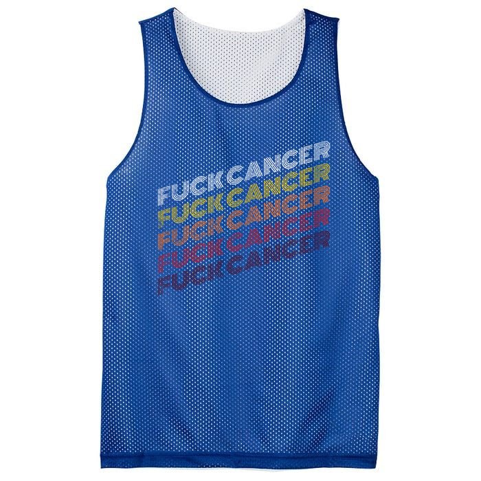 Fuck Cancer Vintage Retro Breast Cancer Awareness Gift Cool Gift Mesh Reversible Basketball Jersey Tank