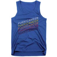 Fuck Cancer Vintage Retro Breast Cancer Awareness Gift Cool Gift Tank Top