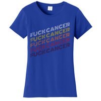 Fuck Cancer Vintage Retro Breast Cancer Awareness Gift Cool Gift Women's T-Shirt