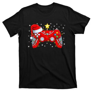 Funny Christmas Video Game Santa Hat Gamer Xmas T-Shirt