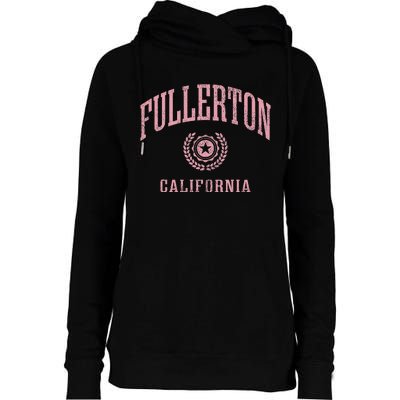 Fullerton Ca Vintage College Sports Design Womens Funnel Neck Pullover Hood