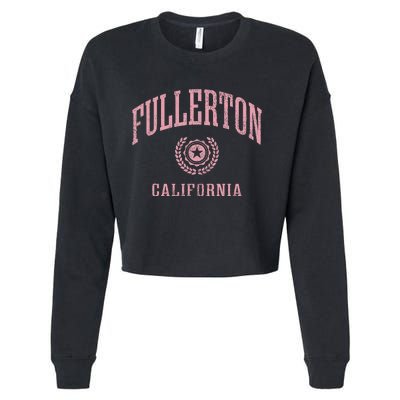 Fullerton Ca Vintage College Sports Design Cropped Pullover Crew