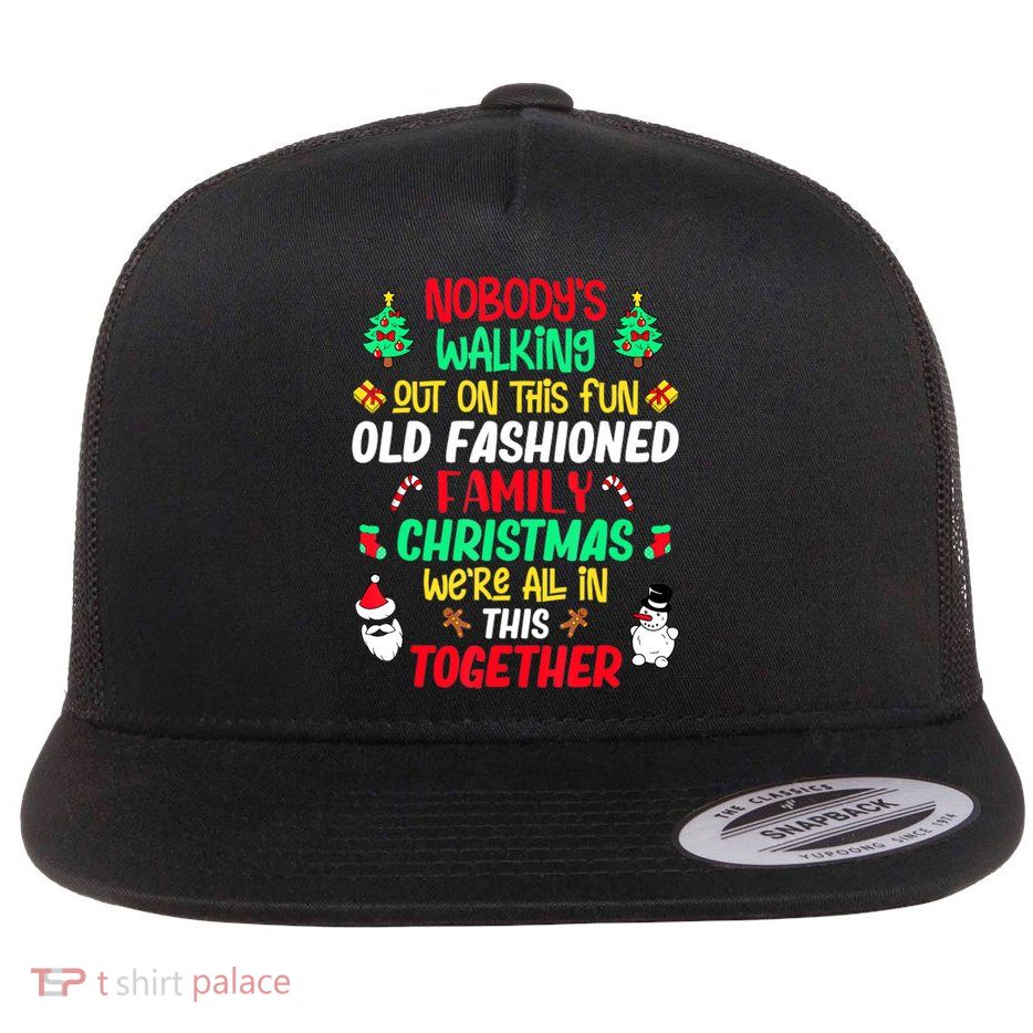 Family Christmas Vacation Pajamas Xmas Ugly Christmas Flatbill Hat