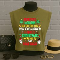 Family Christmas Vacation Pajamas Xmas Ugly Christmas Garment-Dyed Women's Muscle Tee