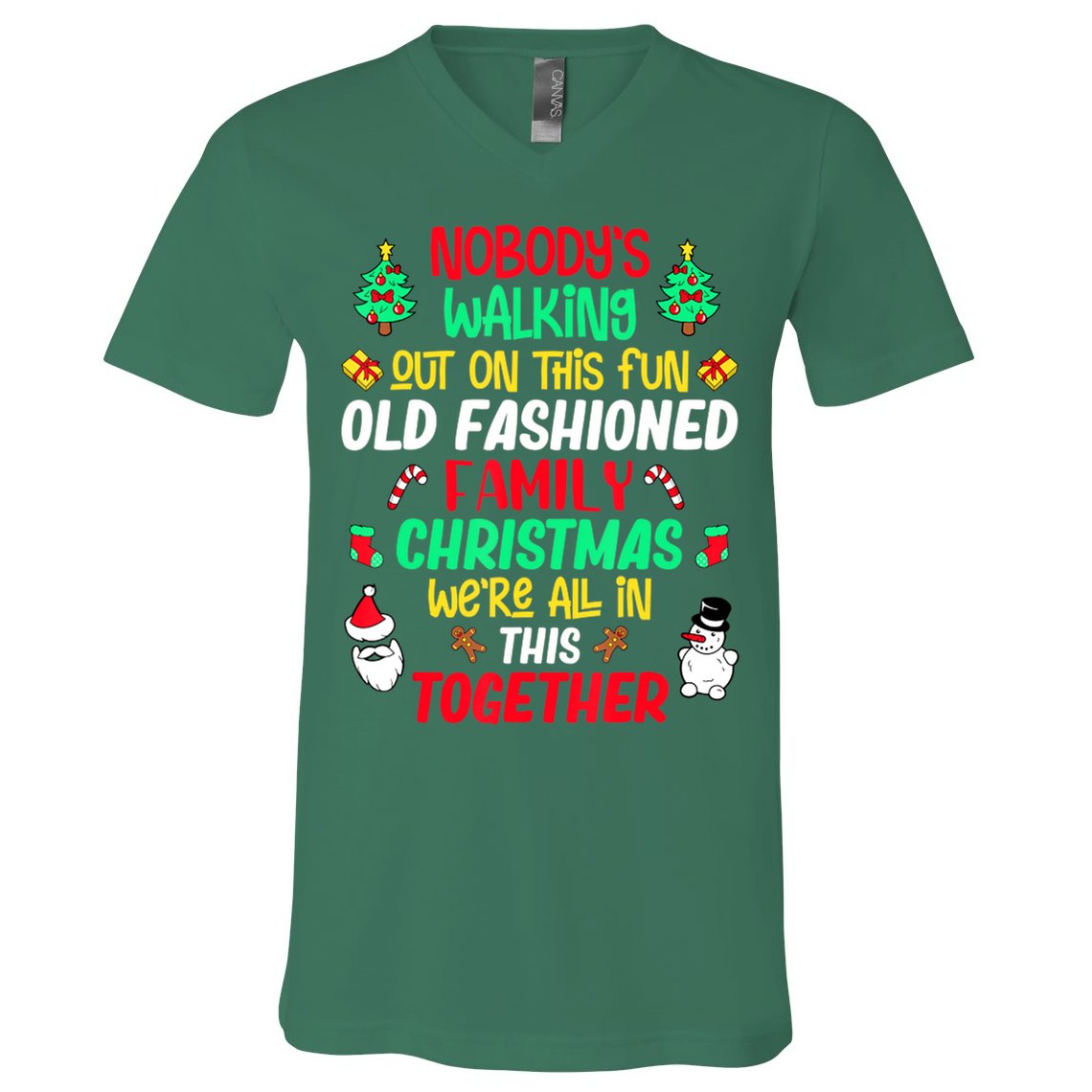 Family Christmas Vacation Pajamas Xmas Ugly Christmas V-Neck T-Shirt